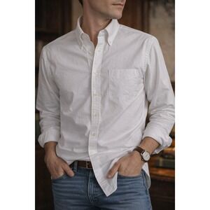 Brooks Brothers Regent Fit White Button-Down Shirt  Men's M Non-Iron Cotton READ